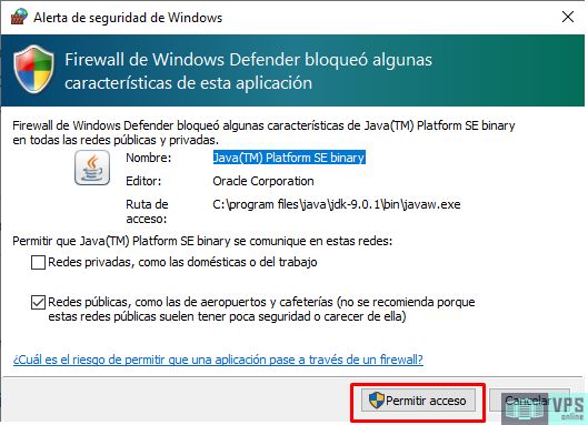Permitir Minecraft Server en el firewall de Windows